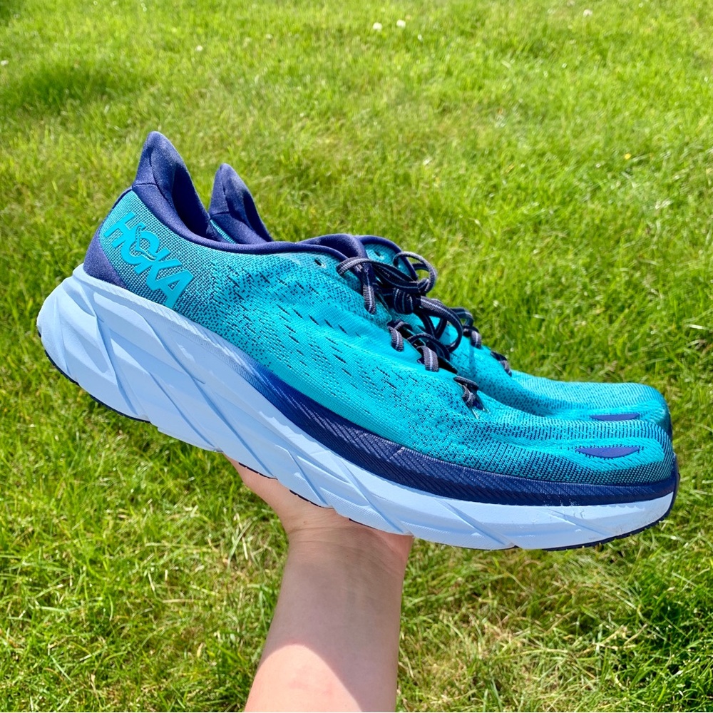 Hoka Men's Teal and Navy Athletic Running Shoes